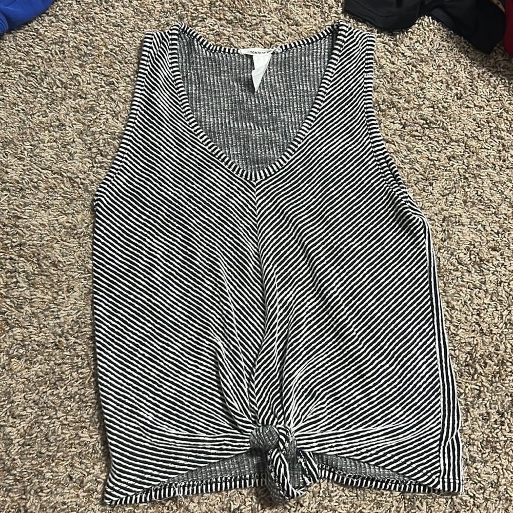 black and white tank top